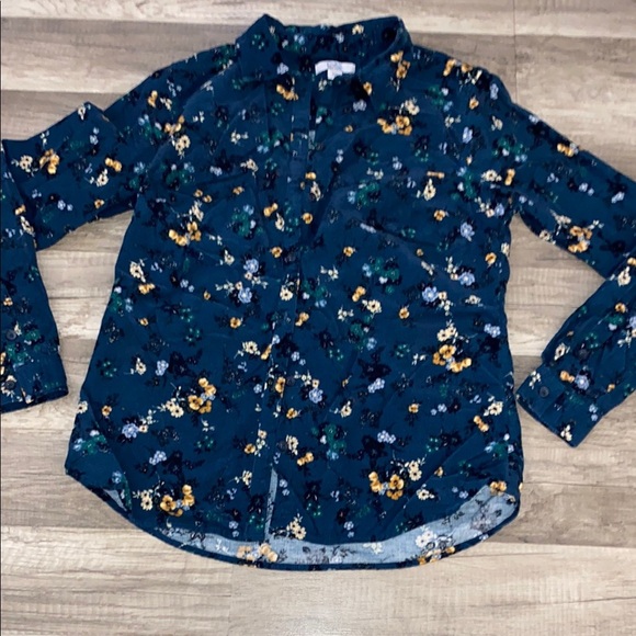 croft & barrow Tops - Teal Floral Long Sleeve Shirt Croft & Barrow